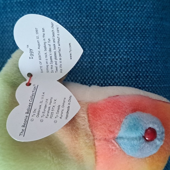 Iggy ty Colorful Plush Chameleon Toy 1997 - Picture 5 of 8